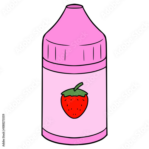 strawberry liquid vapor illustration hand drawn isolated vector