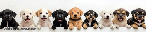 Beautiful dogs on white background