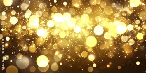 Yellow Glitter Bokeh Background with Light Effects for Banner Design and Wallpaper - Dreamy Soft Focus Backdrop.