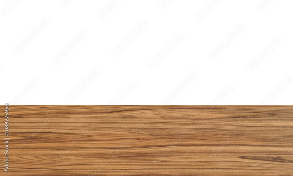 Fototapeta premium empty wooden table front view isolated PNG transparent.