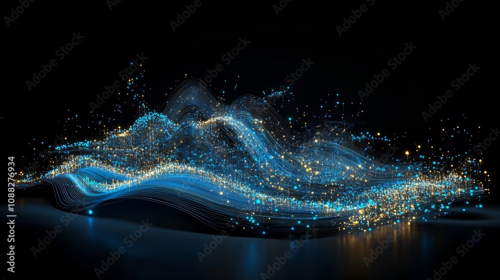 Fototapeta premium AI Learning and Data Processing: Brain Symbolizing Artificial Intelligence in Big Data Technology, Flow, Mining, and Analytics in Business