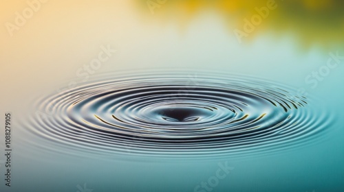 Ripples in water create a serene, calming atmosphere.