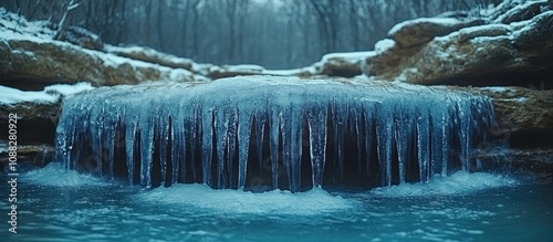 Frozen Waterfall in Winter Wonderland
