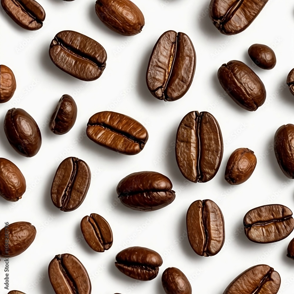 Fresh coffee beans on white background Fresh coffee beans on white background