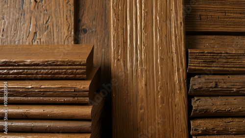 wood finishing materials for interior design. photo