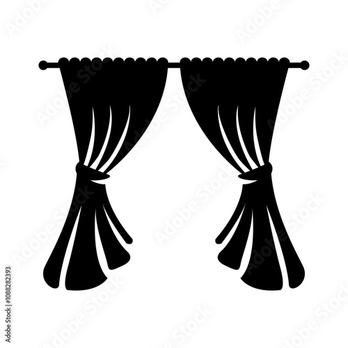 Curtains logo business vector illustration isolated on transparent background.