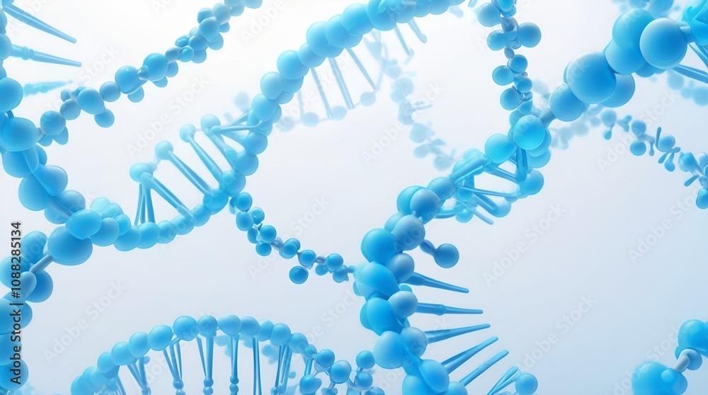 3D blue DNA helix on a white background, suitable for scientific and educational illustrations in biology and genetics. 3D blue DNA helix on a white background, suitable for scientific and educational illustrations in biology and genetics.