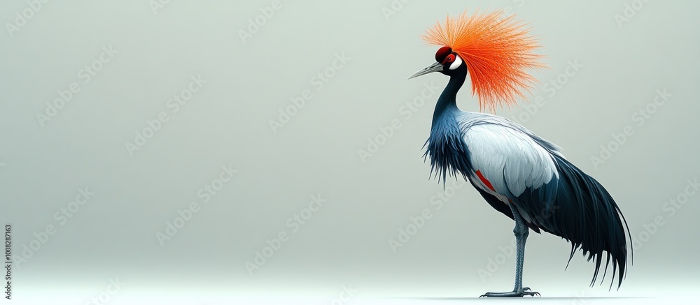 Obraz premium Elegant Black Crowned Crane