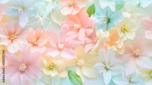 Pastel Flowers in Delicate Bloom AI Generated