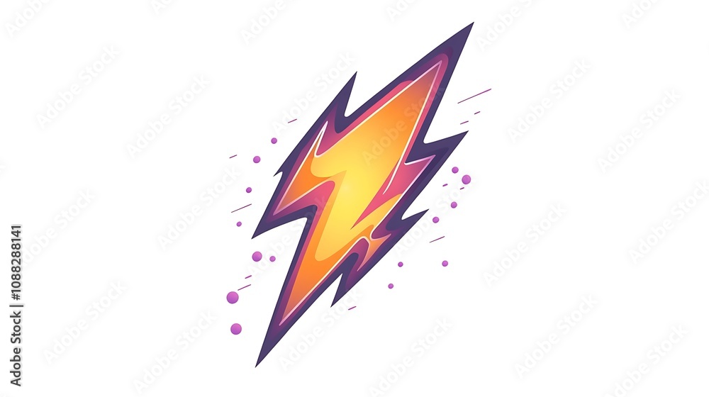Yellow Lightning Bolt Comic Book Style Illustration Yellow Lightning Bolt Comic Book Style Illustration