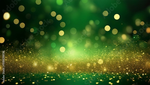 Golden Glimmers in the Emerald Night: St. Patrick's Day Background