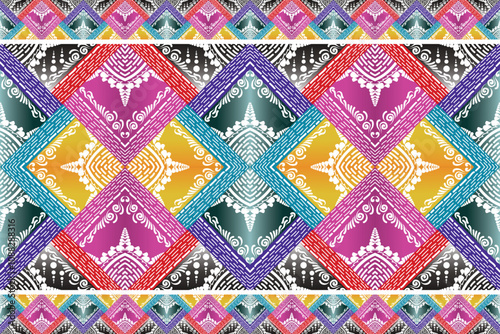 Ikat pattern, Ikat chevron, Paisley pattern, Vector element, Abstract Vector, Batik, fabric embroidery, Ethnic pattern, Ogee, Geometric ethnic, Seamless textile, native american, Background printing.