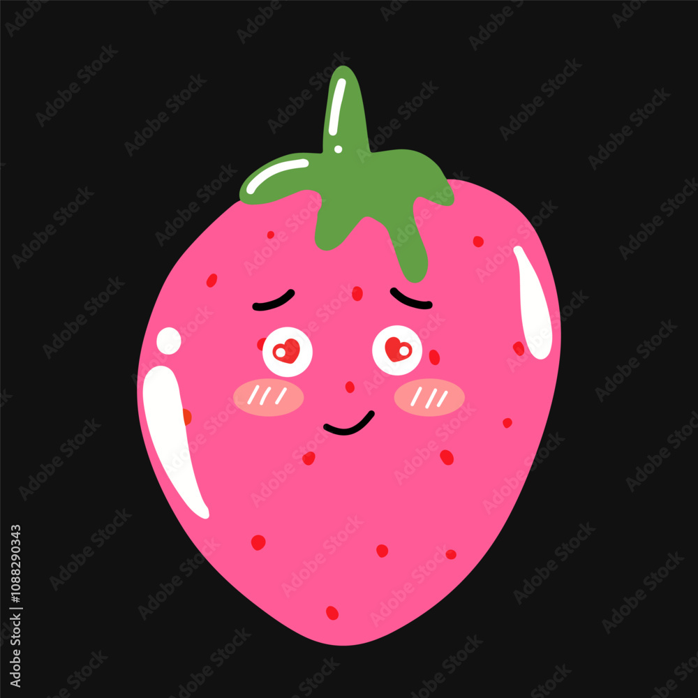 set of popular kawaii cartoon strawberry variant face expression design stock. Dancing, Smiling, Happy, Singing Tomato with Different Faces and Emotions set of popular kawaii cartoon strawberry variant face expression design stock. Dancing, Smiling, Happy, Singing Tomato with Different Faces and Emotions