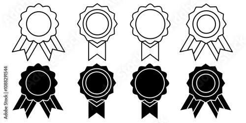 Award. Vector collection of award icon illustrations. Black icon design.