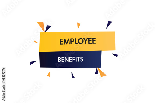 Printbutton web template,employee benefits, Speech bubble, banner label

