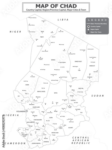 African Countries Geography Political map. Political map of country with capital, province or state capital, major cities and town.