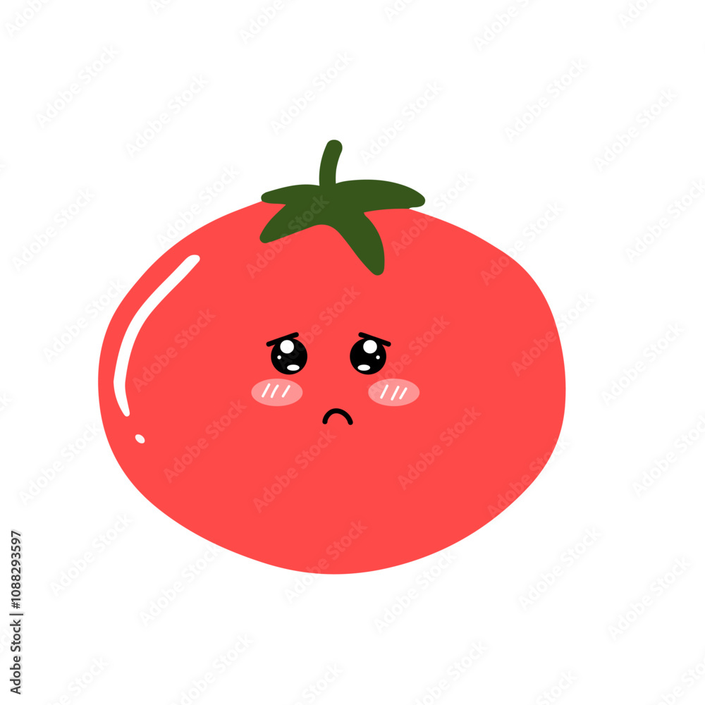 kawaii tomato character different face expression. kawaii variant expression face tomato cartoon design isolated on white background kawaii tomato character different face expression. kawaii variant expression face tomato cartoon design isolated on white background