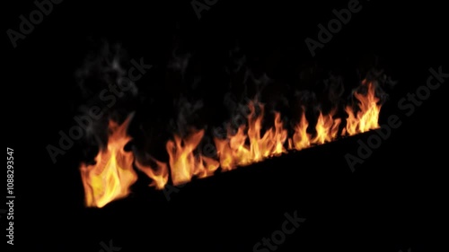 Loopable fire flame simulation, providing realistic fire flame effects and vivid details, perfect for action and emergency video scenes.