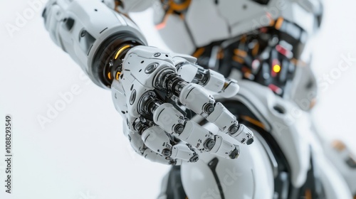 An extreme close-up of a humanoid robot's proprioceptive sensors on its limbs, demonstrating self-awareness and body positioning capabilities, Robotics technology style photo