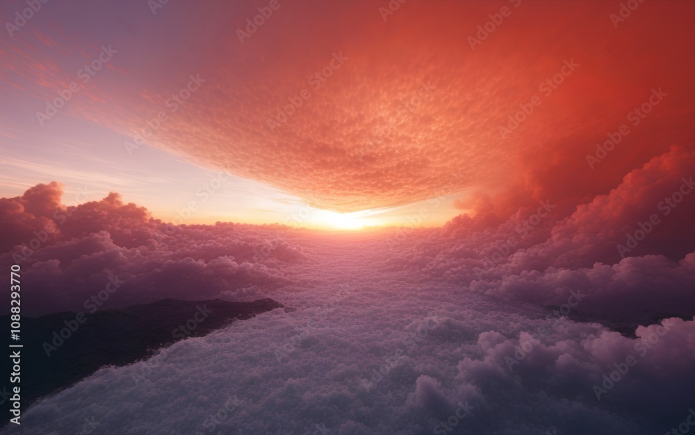 Sunset over the Sea of Clouds - The Grandeur and Calmness of Nature Sunset over the Sea of Clouds - The Grandeur and Calmness of Nature
