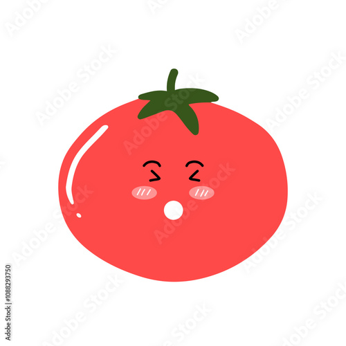 kawaii tomato character different face expression. kawaii variant expression face tomato cartoon design isolated on white background