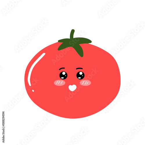 kawaii tomato character different face expression. kawaii variant expression face tomato cartoon design isolated on white background