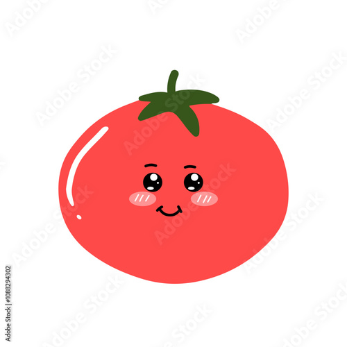 kawaii tomato character different face expression. kawaii variant expression face tomato cartoon design isolated on white background