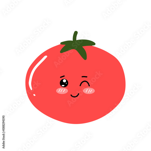kawaii tomato character different face expression. kawaii variant expression face tomato cartoon design isolated on white background