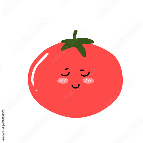 kawaii tomato character different face expression. kawaii variant expression face tomato cartoon design isolated on white background