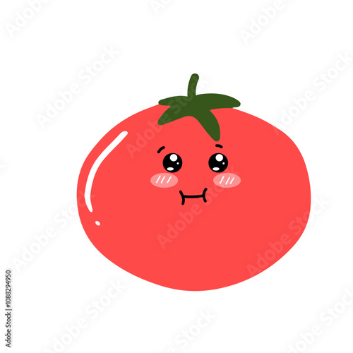 kawaii tomato character different face expression. kawaii variant expression face tomato cartoon design isolated on white background
