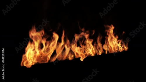 Endless fire flames in continuous motion, with realistic details, suitable for intense and emergency-themed footage, on an alpha background.