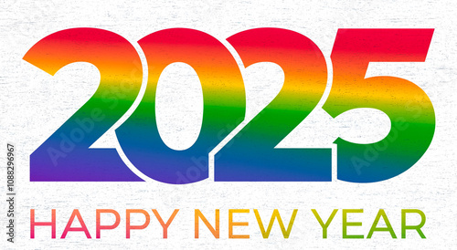 A rainbow-colored number 