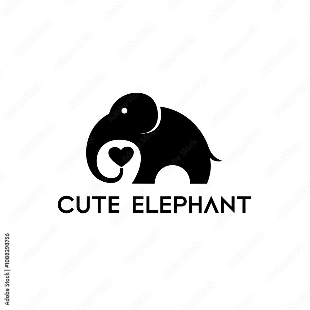 Fototapeta premium elephant silhouette logo designs