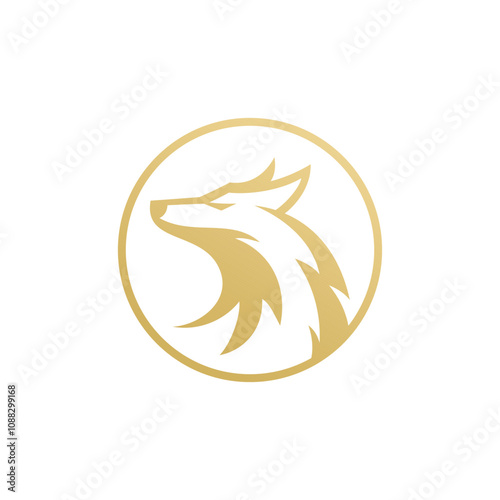 head fox line art logo