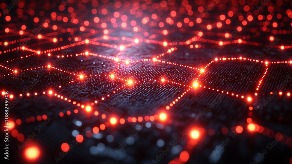 Obraz premium Futuristic blockchain interface with a global network design vibrant data streams digital elements representing advanced technology cryptocurrency decentralized finance innovation secure transactions