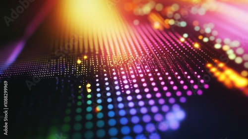 An extreme close-up of a quantum dot enhanced photodetector, showing high sensitivity and rapid response in light detection, Photonics technology style