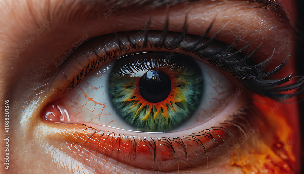 Fototapeta premium Close Up of Brown Eye. Brown Iris