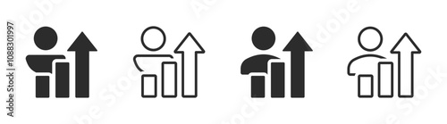 Salary increase vector icon concepts. Salary increase icon