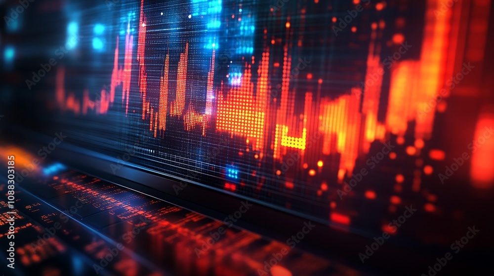 A close-up of a laptop screen highlighting a live crypto trading chart with a massive volume surge, featuring tall candlesticks, trend lines, and volume indicators. A close-up of a laptop screen highlighting a live crypto trading chart with a massive volume surge, featuring tall candlesticks, trend lines, and volume indicators.