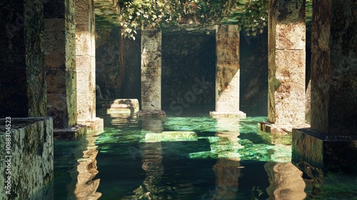 Mystical Mayan Cenote: Ancient Altars and Crystal-Clear Waters in Jungle Oasis photo