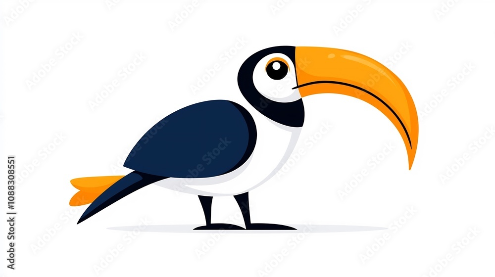 Fototapeta premium Detailed icon design showcasing the distinctive features of the hornbill including its striking beak and casque