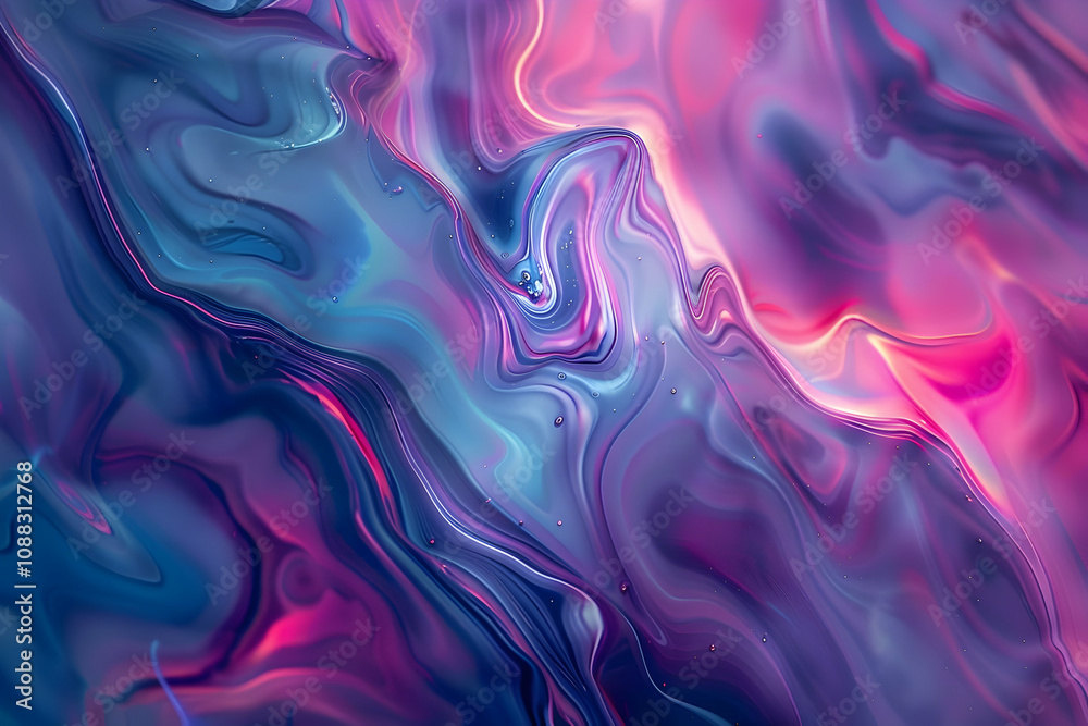 Fototapeta premium Fluid iridescent patterns with captivating light, shifting hues, and a modern aesthetic.