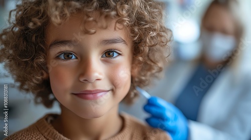 Child Undergoing Pediatric Examination in Clinic