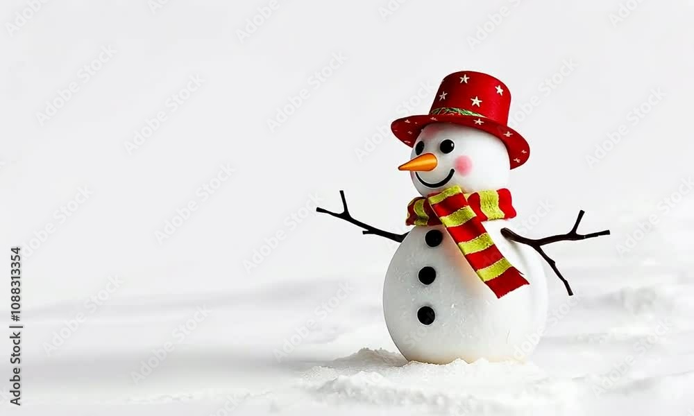 dancing cute snowman with a red hat and scarf dancing cute snowman with a red hat and scarf