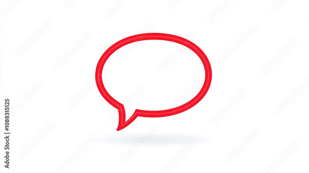 Red Speech Bubble with a Drop Shadow Red Speech Bubble with a Drop Shadow