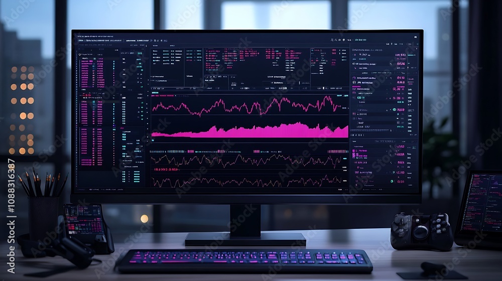 A focused view of a PC screen showing a crypto trading interface with a detailed graph, capturing a bullish breakout followed by a bearish pullback. A focused view of a PC screen showing a crypto trading interface with a detailed graph, capturing a bullish breakout followed by a bearish pullback.