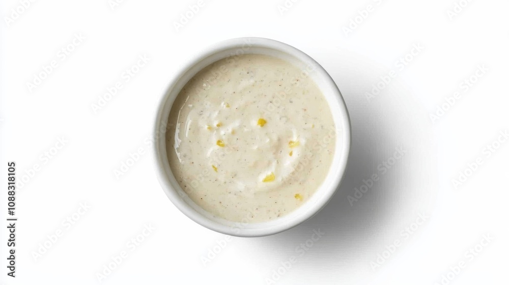 A bowl of creamy tahini sauce with sesame paste, lemon juice, garlic A bowl of creamy tahini sauce with sesame paste, lemon juice, garlic
