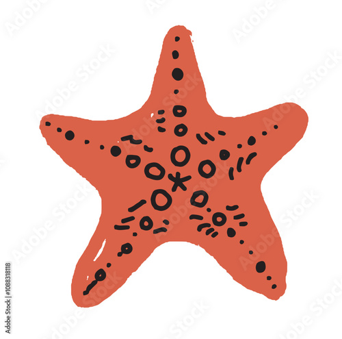 Detailed starfish ocean vector illustration