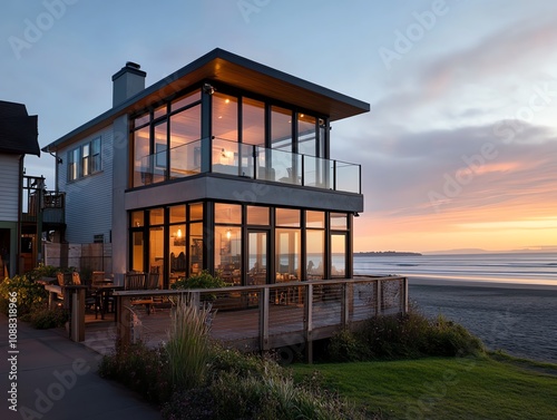 A charming seaside lighthouse turned into a rustic inn, with sweeping ocean views