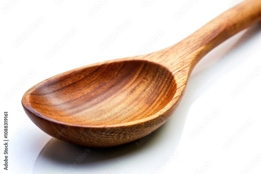 Wooden Spoon Isolated on White Background - Perfect for Culinary and Kitchen Themes Wooden Spoon Isolated on White Background - Perfect for Culinary and Kitchen Themes